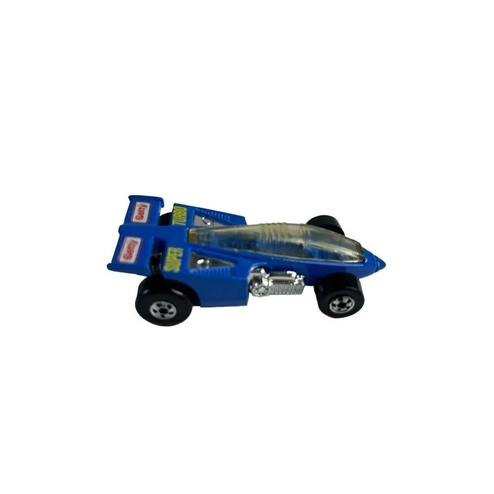 Hot Wheels 1987 Getty Super Turbo Blue Racing Race Car Mattel Vintage